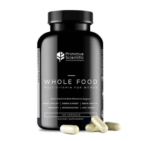 Whole Food Natural Four-a-Day Multivitamin and Mineral Capsules for Women – All-Day Energy, Inner Zen, and Stronger You (120 Capsules)