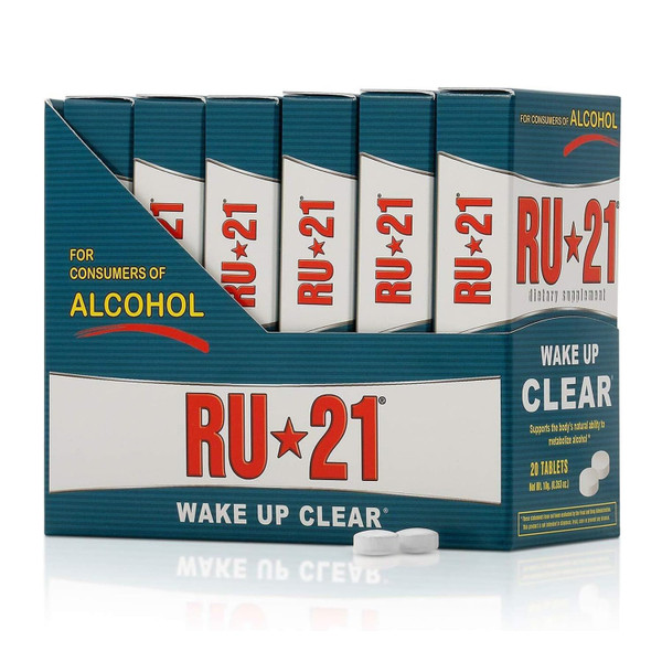 RU-21 The Supplement for When You Want to Drink & Go to Work The Next Morning | Feel Better After Celebrating & Support Your Liver | Trusted for 23 Years | Made in USA (20-Pill x 6-Pack, 60 Servings)