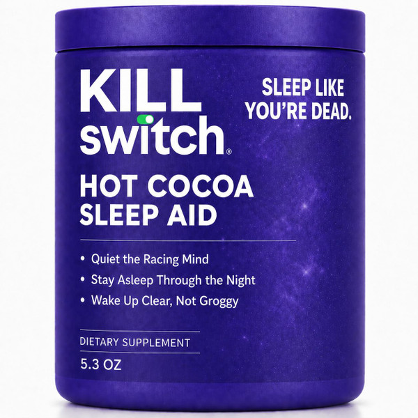 SWITCH Killswitch Sleep Aid for Adults – Fall Asleep Fast & Wake Refreshed, Sugar-Free Hot Chocolate Supplement - Magnesium, Tart Cherry, L-Theanine & More for Restful Sleep, 30 Servings, Made in USA