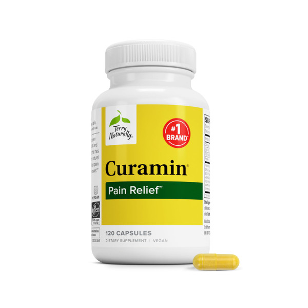 Terry Naturally Curamin - Curcumin Supplement for Circulation & Endorphin Support - Support for Occasional Discomfort - Aids Healthy Muscles - 120 Capsules