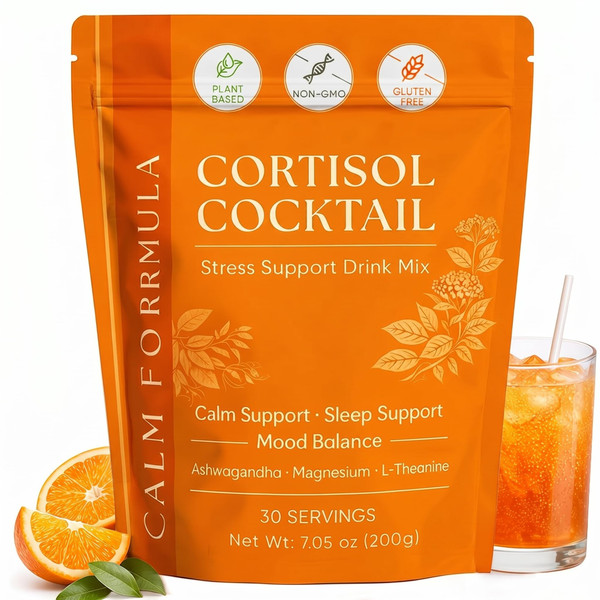 Zotreval Cortisol Cocktail – Cortisol Support Supplement for Women, with Ashwagandha, Magnesium & L-Theanine Blend, Daily Stress Support, Relaxation Formula & Sleep Support, 30 Servings