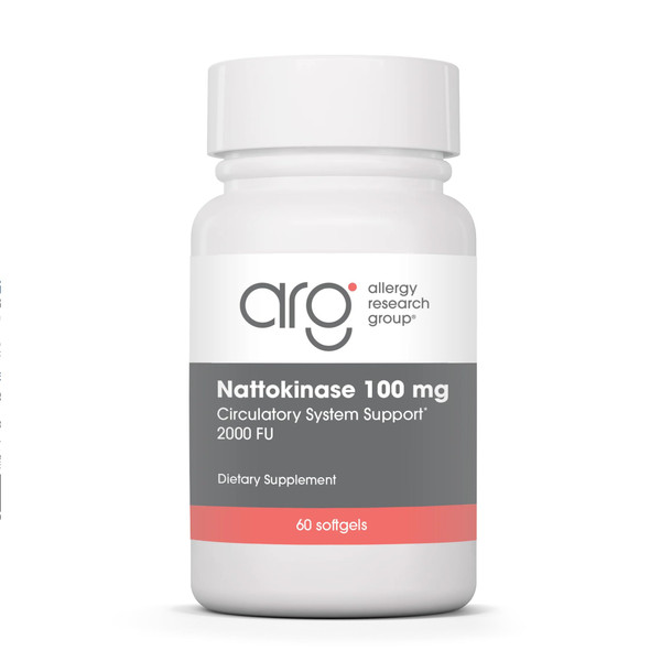 Allergy Research Group - Nattokinase Supplement NSK-SD 2000 FU, 100mg - Cardiovascular/Circulatory Health - 60 Softgels