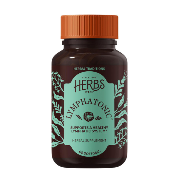 Herbs Etc. Lymphatonic Softgels - Herbal Supplement for Lymphatic Support & Detoxification - Burdock Root & Red Root - Immune Support - 60 Count (60 Servings)
