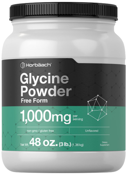 Horbäach Glycine Powder 3 lbs | Free Form Supplement | Unflavored Powder | Vegetarian, Non-GMO, Gluten Free