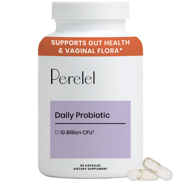Perelel Daily Probiotic, Women’s Supplement with 10 Billion CFU, Supports Vaginal Health & Everyday Digestive, Soy and Gluten Free, Non GMO, Shelf Stable, 60 Capsules