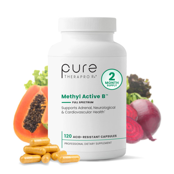 Pure Therapro Rx Methylated B Vitamins for Men and Women, Made in USA 2 Month Supply | Active Methyl B Complex Vitamins Including Methyl B12, Methylfolate, Benfotiamine, Choline, Niacin, TMG & More