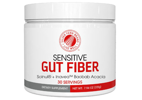 Silver Fern Sensitive Gut Fiber Supplement - Each Tub = 30 Scoops = 30 Day Supply - 6 Grams of Dietary Fiber Per Serving - with Galactomannan Guar Fiber, Baobab Fruit Powder (1 Tub)