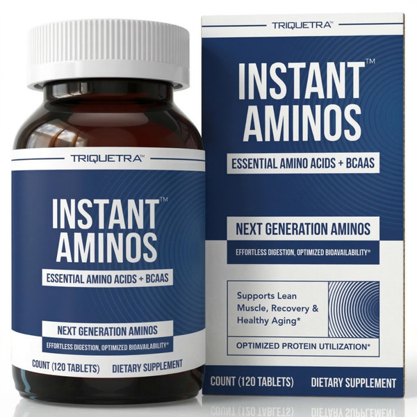 Instant Aminos Tablets - EAA+BCAA - 10 Essential Amino Acids Supplement - Rapid Absorption, No Digestion Required - Supports Lean Muscle, Recovery & Aging - 321% DIAAS Protein Score (1 month supply)