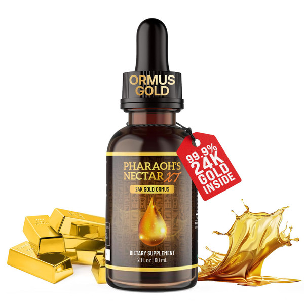 Nutraville Ultra-Pure, 99.9% Liquid Gold - 24K Monoatomic Gold Ormus - Third Eye Awakening, Pineal Gland Decalcification, Awaken DNA, Unlock Light Speed Manifestation - Pharaoh's Nectar XT