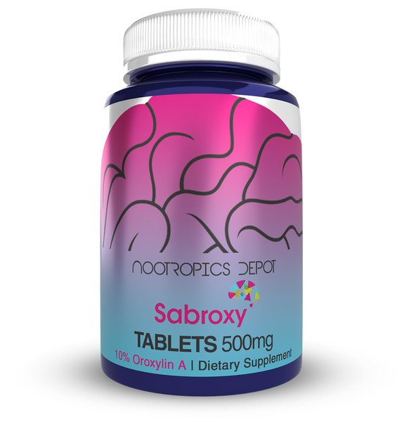 Nootropics Depot Sabroxy® Tablets | 500mg | 30 Count | Minimum 10% Oroxylin-A | Oroxylum indicum | May Help Promote Focus & Motivation | May Help Promote Cognitive Function