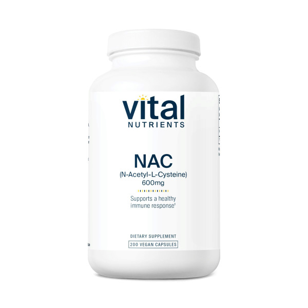 Vital Nutrients NAC 600mg - N-Acetyl Cysteine - Vegan NAC Supplement - Antioxidant for Sinus, Liver, Immune, and Respiratory Health* - Gluten, Dairy, Soy Free - 200 Capsules