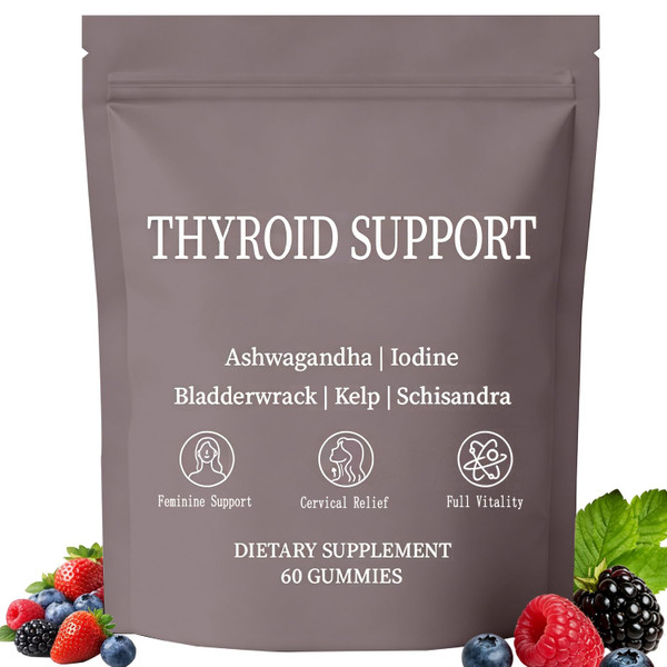 Eloix Thyroid Support Power Gummies for Women with Iodine, Selenium, Zinc, L-Tyrosine & Ashwagandha – Metabolism, Energy & Hormone Balance Support – Berry Flavor – 60 Count