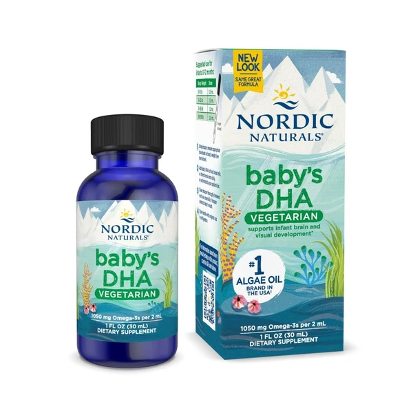Nordic Naturals Baby’s DHA Vegetarian, Unflavored - 1050 mg Plant-Based Omega-3-1 oz - Supports Brain & Vision Development in Babies - Non-GMO, Vegan - 15 Servings