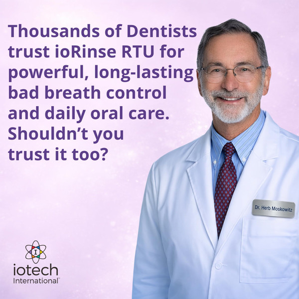 ioRinse RTU Halitosis Mouthwash for Fresh Breath, Dentists' Top Choice, Alcohol Free & Fluoride Free Molecular Iodine Oral Rinse, Soft Mint, Professional Clean Mouth Wash, RTU Mouthwash 33.8 oz