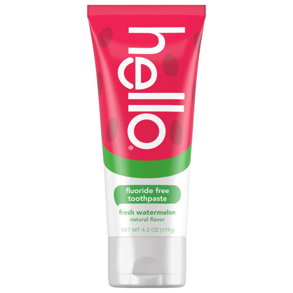 hello Fresh Watermelon Fluoride Free Kids Toothpaste, 4.2 Oz Tube (Pack of 12)