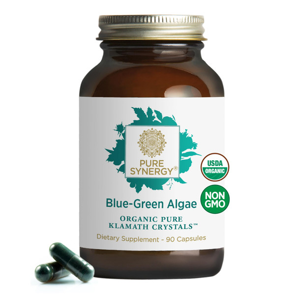PURE SYNERGY Blue-Green Algae Capsules | Superfood with Chlorophyll | Organic Superfood Supplement from AFA Blue Green Algae | Supports Energy, Mental Clarity, and Detoxification (90 Capsules)