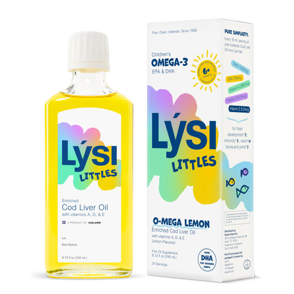 LYSI Liittles Childrens's Omega Lemon Cod Liver Oil, 8.12 OZ