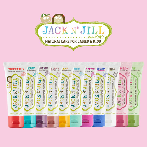 Jack N' Jill Natural Certified Toothpaste for Kids - Fluoride Free Kids & Toddlers Toothpaste, Gently Cleans Teeth, Helps Soothe Gums, 40% Xylitol, BPA Free - 1.76 oz (Variety Pack of 5)