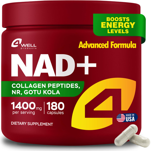 Gotu Kola and NAD Plus Supplement 1400mg - NMNH Supplement Alternative Supports Healthy Aging Complex with Nicotinamide Riboside & Gotu Kola, Collagen - Formula for Energy, Skin & Cognitive, 180 Caps
