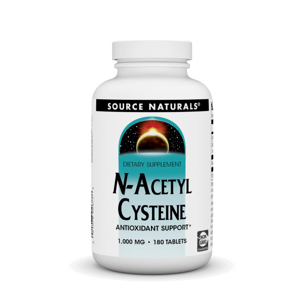 Source Naturals N-Acetyl Cysteine Antioxidant Support, Dietary Supplement that Supports Respiratory Health*, 1,000 mg - 180 Tablets