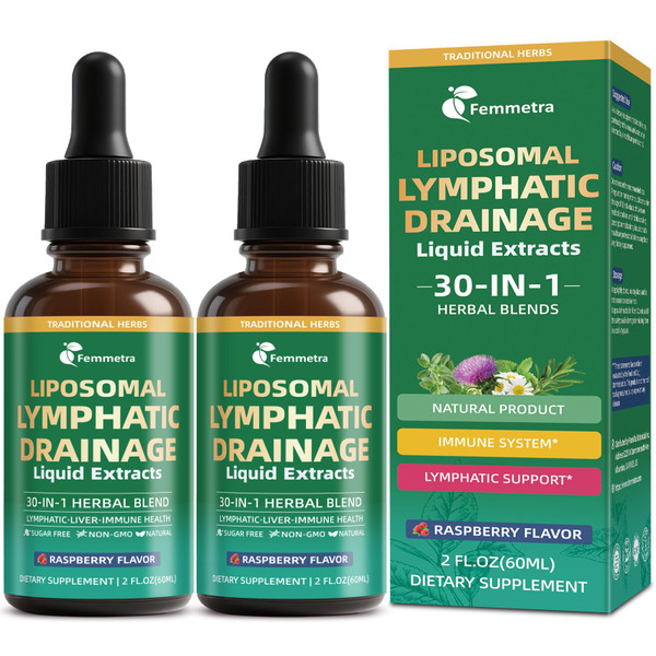 Femmetra Liposomal Lymphatic Drainage Supplements with 30-in-1 Herbal Blend