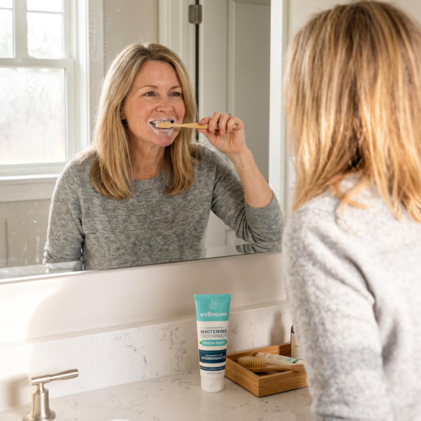 Wellnesse Hydroxyapatite Toothpaste, Fluoride Free, Whitening Toothpaste, Remineralizing Enamel Care, Xylitol Formula for Sensitive Teeth and Daily Oral Care, Fresh Mint, 4 Oz, Pack 3