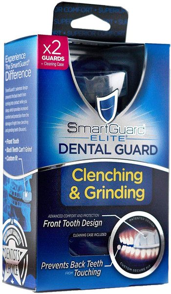 SmartGuard Dental Guard Night Guard for Clenching, Bruxism, and Grinding Dentist Designed Includes 2 Guards, 1 Travel Case, and a 60-Day Supply of Premium Cleaning Crystals