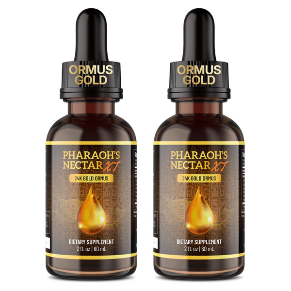 Pharaoh's Nectar XT | 24K Monoatomic Gold Ormus Liquid | Third Eye Awakening + Vivid Dreaming | Clean Energy + Mental Clarity | Spiritual Supplement | 60mL, 2 Pack