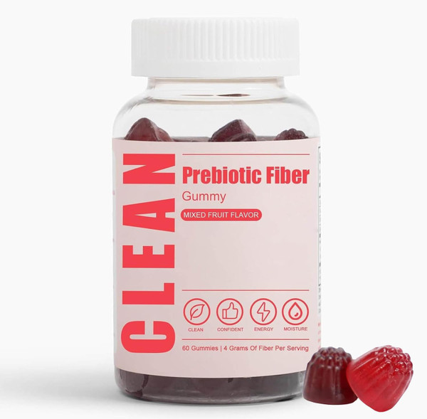 JINMAO Clean Fiber Gummies for Men, Clean Prebiotic Fiber Gummy Supplement, Digestive Gut Health 60 Gummies