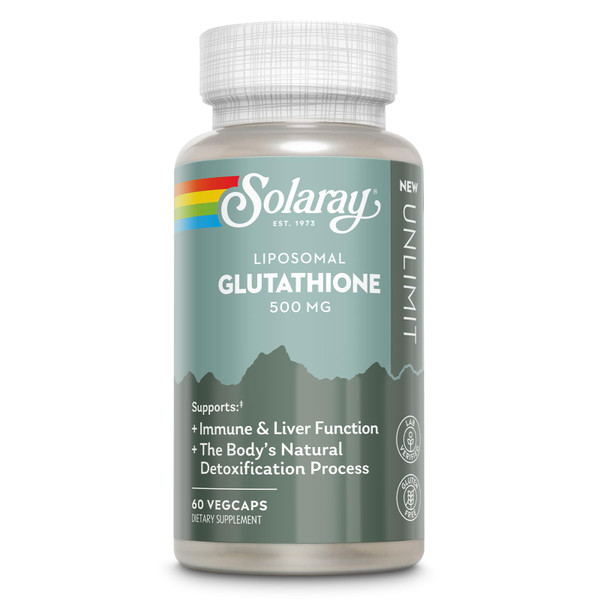 SOLARAY Liposomal Glutathione 500 mg - Antioxidant and Immune Support Supplement - Detoxification and Liver Support - Liposomal Glutathione Supplement - Vegan and Gluten Free - 30 Servings, 60 VegCaps