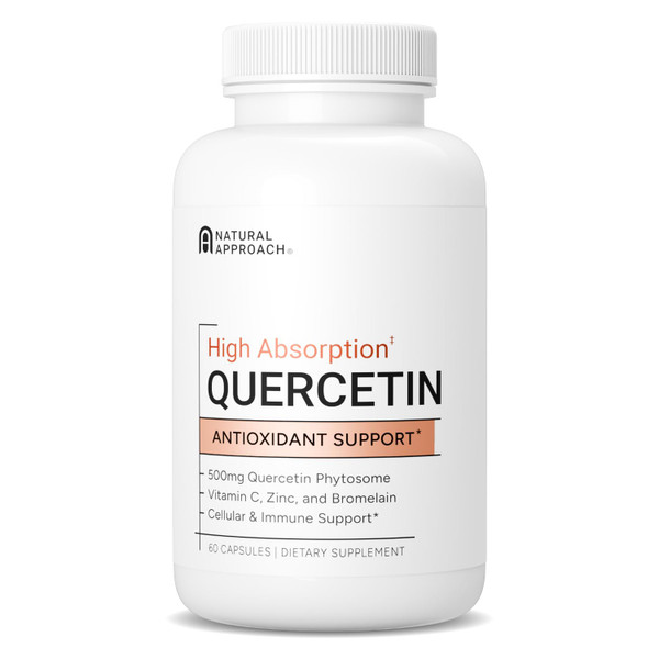 High Absorption Quercetin with Bromelain, Vitamin C and Zinc - 500mg Quercetin Phytosome - 50x More Absorption - Supports Immune Function & Cellular Health - USA Manufactured Supplement - 60 Capsules