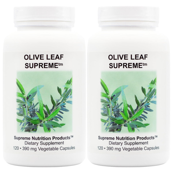 Supreme Nutrition Olive Leaf Supreme, 120 Pure Olive Leaf Vegetarian Capsules (Pack of 2)