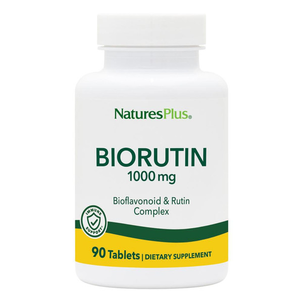 NaturesPlus Biorutin 1000 mg - 90 Tablets, Pack of 2 - Bioflavonoid & Rutin Complex - Supports Vascular Function & Circulation - Vegetarian, Gluten Free - 180 Total Servings