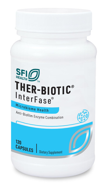 SFI Health Klaire Labs Ther-Biotic InterFase - Multi Enzyme Formula for Digestive Health & Gut Balance - Designed to Support a Healthy Microbiome (120 Capsules)