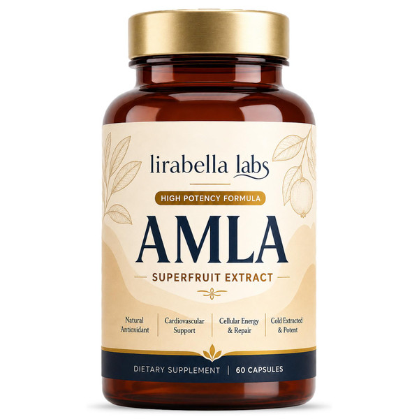 KYZTMHC Lirabella Amla Superfruit Capsules, High Potency Superfruit Extract, Natural Antioxidant & Immune Support Supplement, Vegan Amla Fruit Powder, Clean Daily Wellness Formula, 60 Capsules
