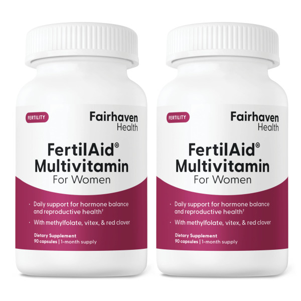 Fairhaven Health FertilAid for Women | Prenatal Vitamin Fertility Supplements for Women | Conception for Her with Vitex and Folate | Support Cycle Regularity and Ovulation* | 180 Vegan Capsules