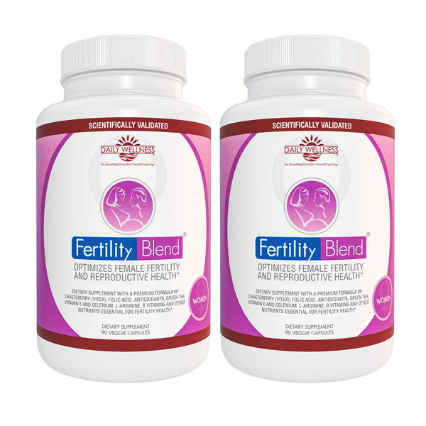 Fertility Blend Daily Wellness for Women – Women’s Wellness Supplement with Vitamins, Minerals & Antioxidants – Daily Nutritional Support Capsules – 2 Pack