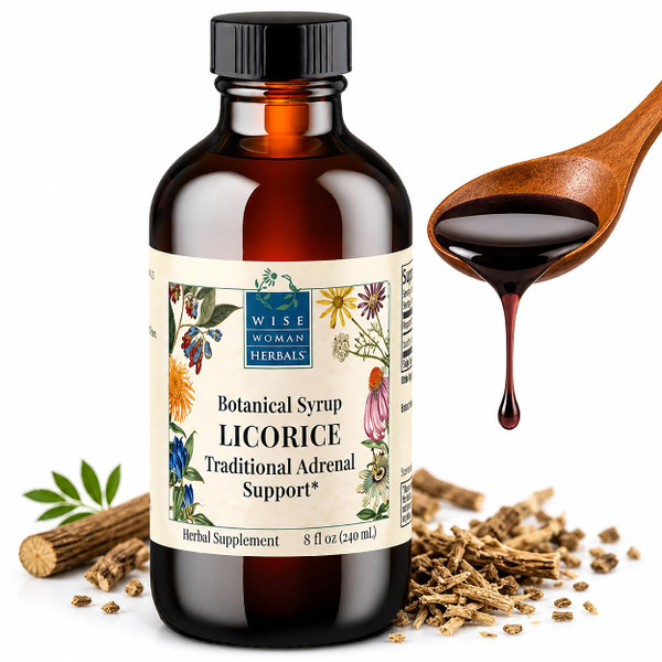 Wise Woman Herbals Licorice Root Solid Extract 4:1, Alcohol-Free, Herbal Digestive & Stomach Comfort, Adrenal Balance, Immune & Respiratory Support, Supports a Healthy Inflammatory Response, 8 Fl Oz