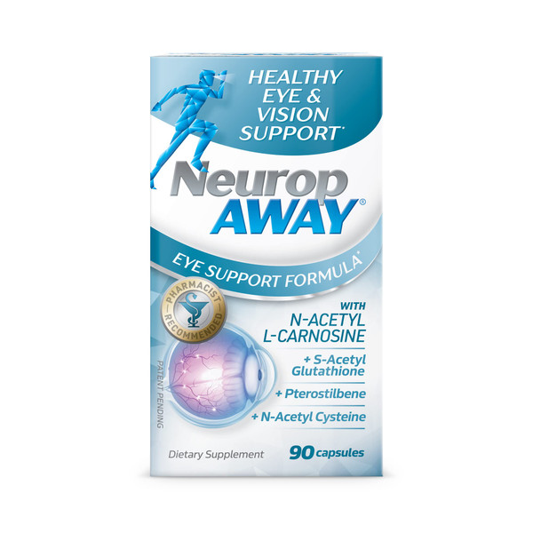 NeuropAWAY Eye Support Supplement 90CT with Lutein N-Acetyl L-Carnosine S-Acetyl Glutathione N-Acetyl Cystiene Pterostilbene Lycopene Zeaxanthin to Support Healthy Vision
