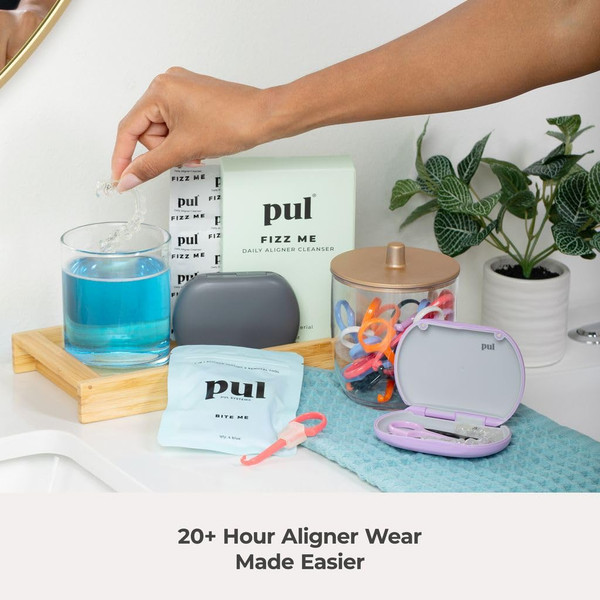 PUL 2-in-1 Aligner Removal Tool and Chewies for Invisalign Aligners, Retainers and Trays - Patented Invisalign Remover Tool for Easy Removal & Secure Fit - Pack of 3, White