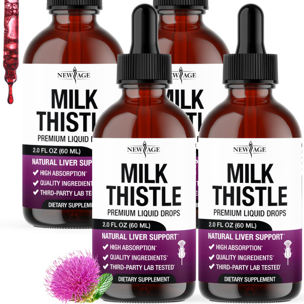 Milk Thistle Liquid Drops – All Natural Milk Thistle Extract with Silymarin – High Absorption – Non-GMO, Gluten-Free – 8 oz