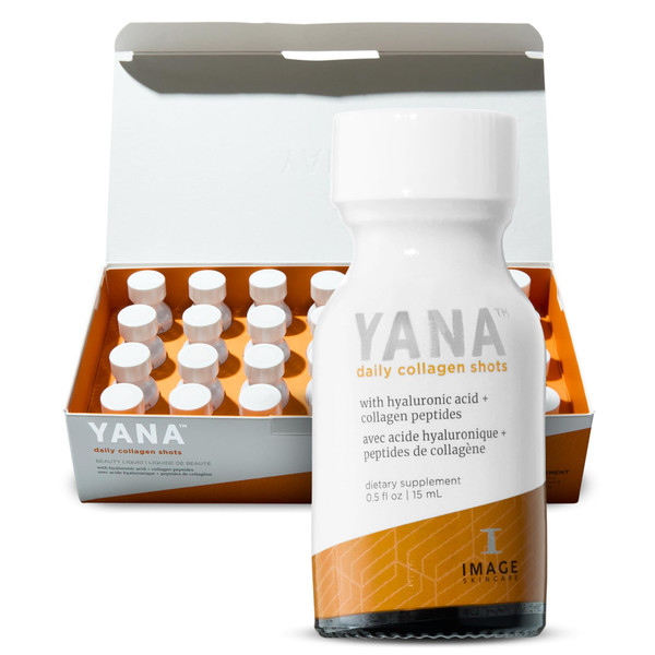 IMAGE Skincare, YANA Liquid Collagen Shots, 2500 mg Hydrolyzed Bovine Collagen Peptide Supplement with Biotin, Natural Citrus Flavor, 28 Daily Shots