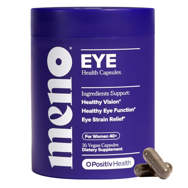 O Positiv MENO Eye Health Capsules – Daily Support for Eye Strain, Occasional Dryness & Healthy Tear Production – with Lutein, Zeaxanthin, Bilberry Extract, Vitamin A & Lycopene – 30 Servings