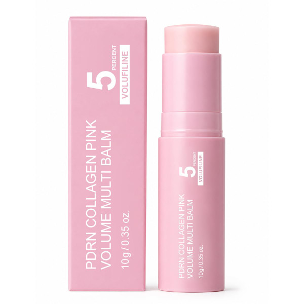 Pink Collagen Multi Balm with PDRN | Volufiline Collagen Stick, NAD & Vitamin E | Smooths Fine Lines on Under-Eyes, Neck, Forehead, Smile Lines, Lips & Body | Dewy & Quick Hydration | Travel-Friendly