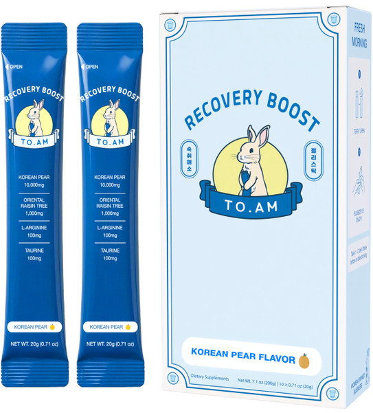 TO. AM Recovery Boost Jelly Stick | Better Mornings After Every Night Out | Korean Pear + DHM | Liver Support + Electrolytes | Pre & Post Drink | Made in Korea | 10 Count