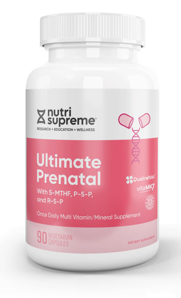Nutri Supreme Prenatal Vitamin, Prenatal Vitamins Supplement for Women with Highly Absorbable Methyl Folate, One Per Day Prenatal Multivitamin with Iron, Kosher, Capsules, 90 Count