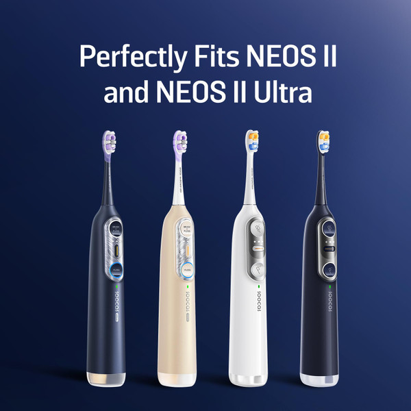 Soocas Multiclean Ultra Clean Electric Toothbrush Replacement Heads, Compatible with Both NEOS II and NEOS II Ultra, 2 Brush Heads, Medium Bristles, Midnight Blue