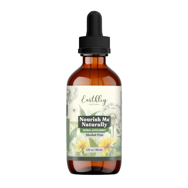 Earthley Wellness Nourish Me Naturally, Liquid Herbal Multivitamin for Whole Family Wellness, Bioavailable Plant-Based Nutrition, Herbs Like Nettle and Alfalfa Leaf, Trace Minerals Alcohol-Free (4oz)