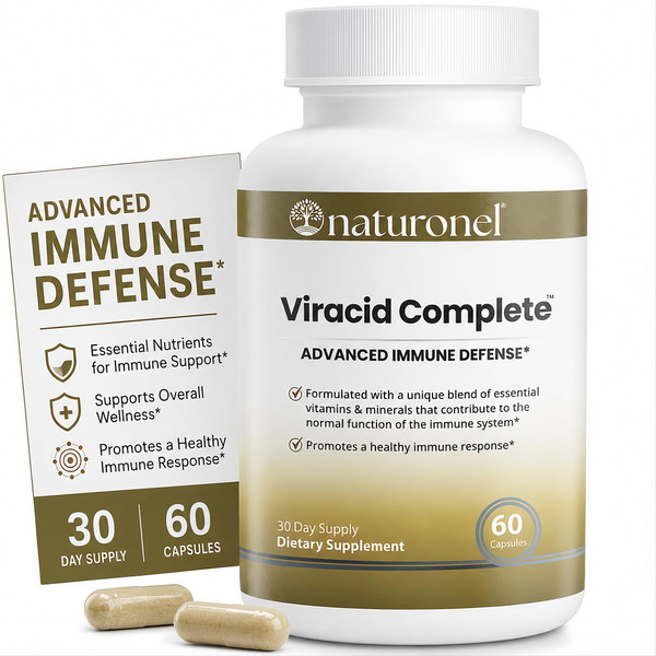 Viracid Complete – Comprehensive Immune Formula with Elderberry, Echinacea, Garlic, Zinc, L-Glutamine & Turmeric 95% Curcuminoids | Premium Supplement, Made in USA, GMP Certified (1)