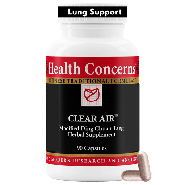 Health Concerns Clear Air - Cough & Phlegm Support Supplement - Marshmallow, Apricot, Bitter Orange, Garlic, Skullcap & More - Increases Oxygen Capacity & Reduces Mucus - 90 Capsules